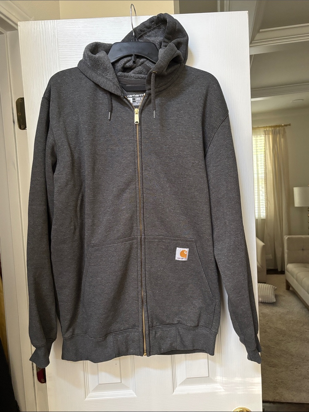 Carhartt Men's Charcoal Full-Zip Hooded Sweatshirt